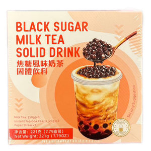 KLKW Black Sugar Milk Tea Mix 221g ~ 筷來筷往焦糖奶茶固體饮料 221g