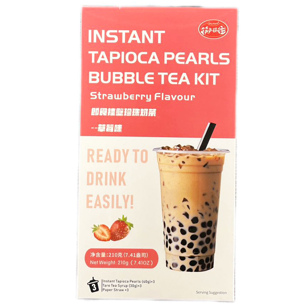 KLKW Tapioca PearlsTea Kit Strawberry 210g ~ 筷來筷往挂壁珍珠奶茶草莓 210g