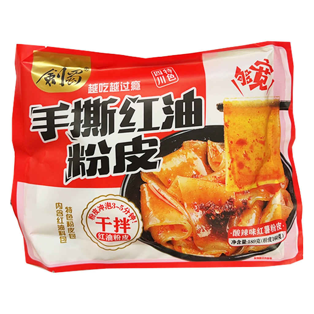 Jian Shu Red Oil Sweet Potato Noodle 189g ~ 剑蜀 手撕红油粉皮 189g