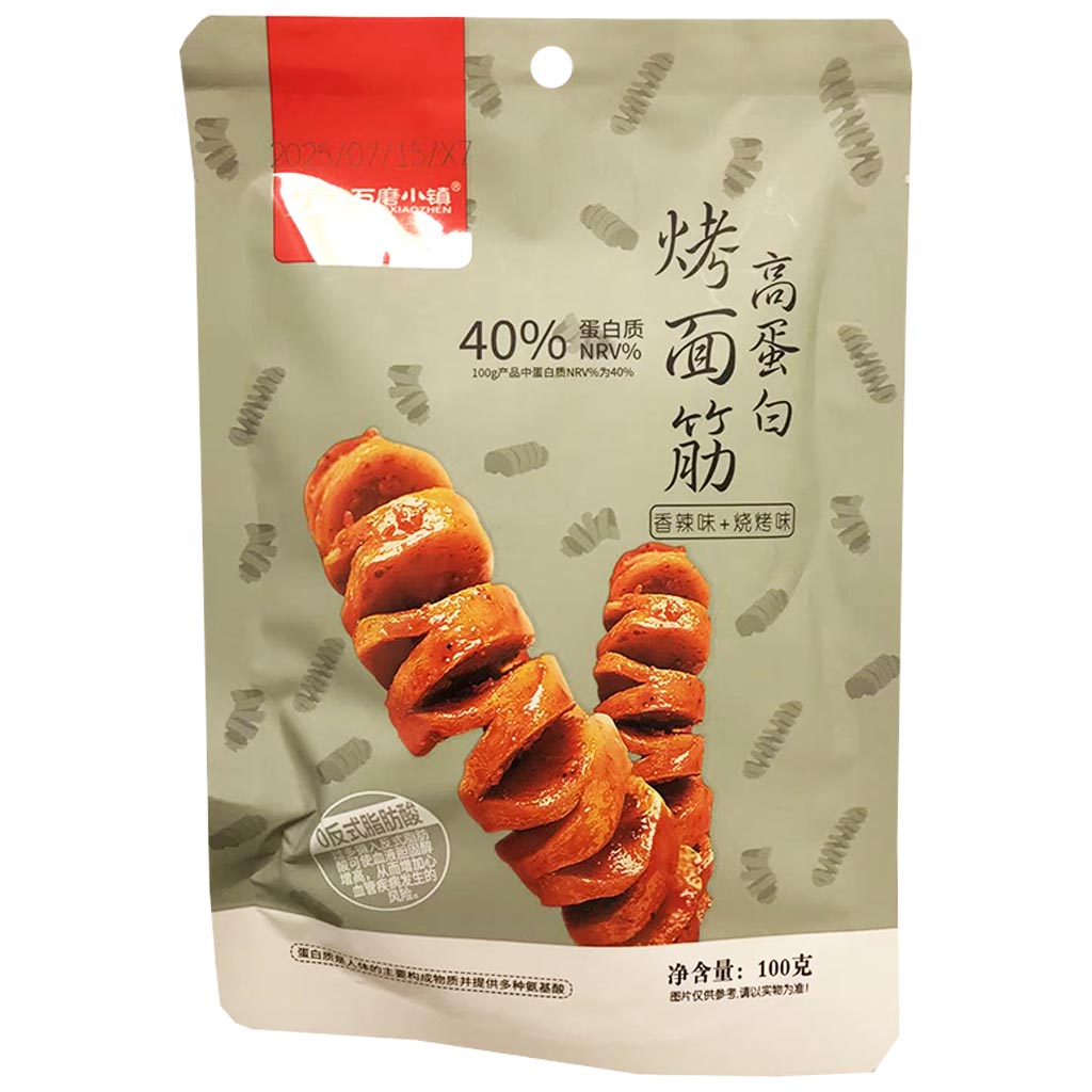 Shimoxiaozhen Baked Gluten BBQ 100g ~ 石磨小镇燒烤味烤面筋 100g