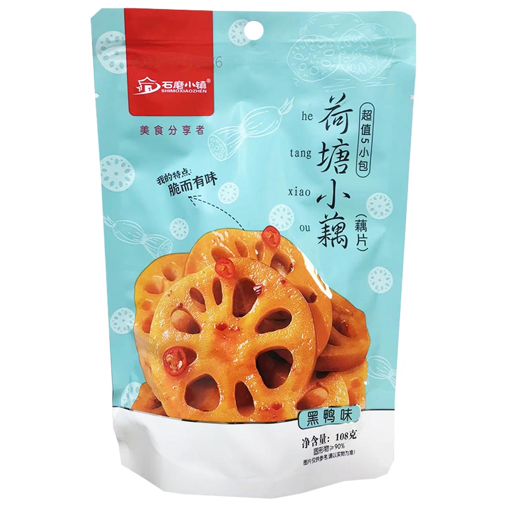 Shimoxiaozhen Black Duck Lotus Root 108g ~ 石磨小镇黑鴨小藕片 108g