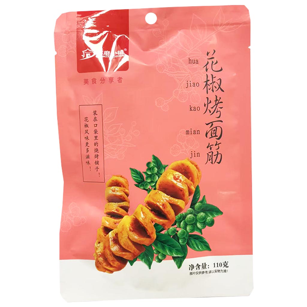 Shimoxiaozhen Baked Gluten Sichuan Pepper 110g ~ 石磨小镇花椒味烤面筋 110g