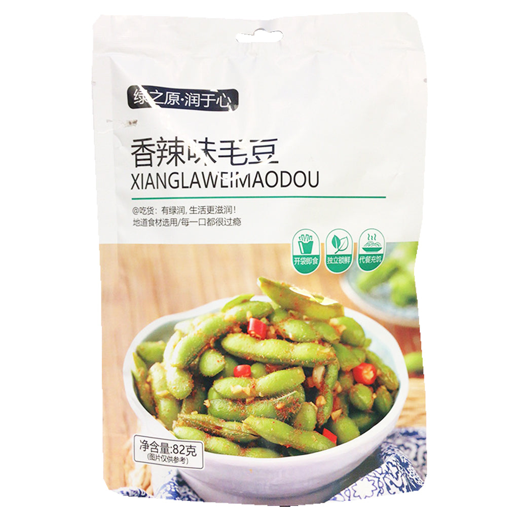 LuRun Spicy Soybean Edamame 82g ~ 绿之源香辣毛豆 82g