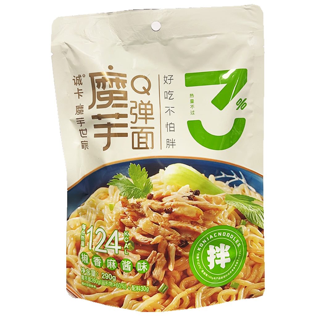 ChengKa Konjac Noodle Sesame 290g ~ 誠卡魔芋Q弹麵椒香麻醬味 290g