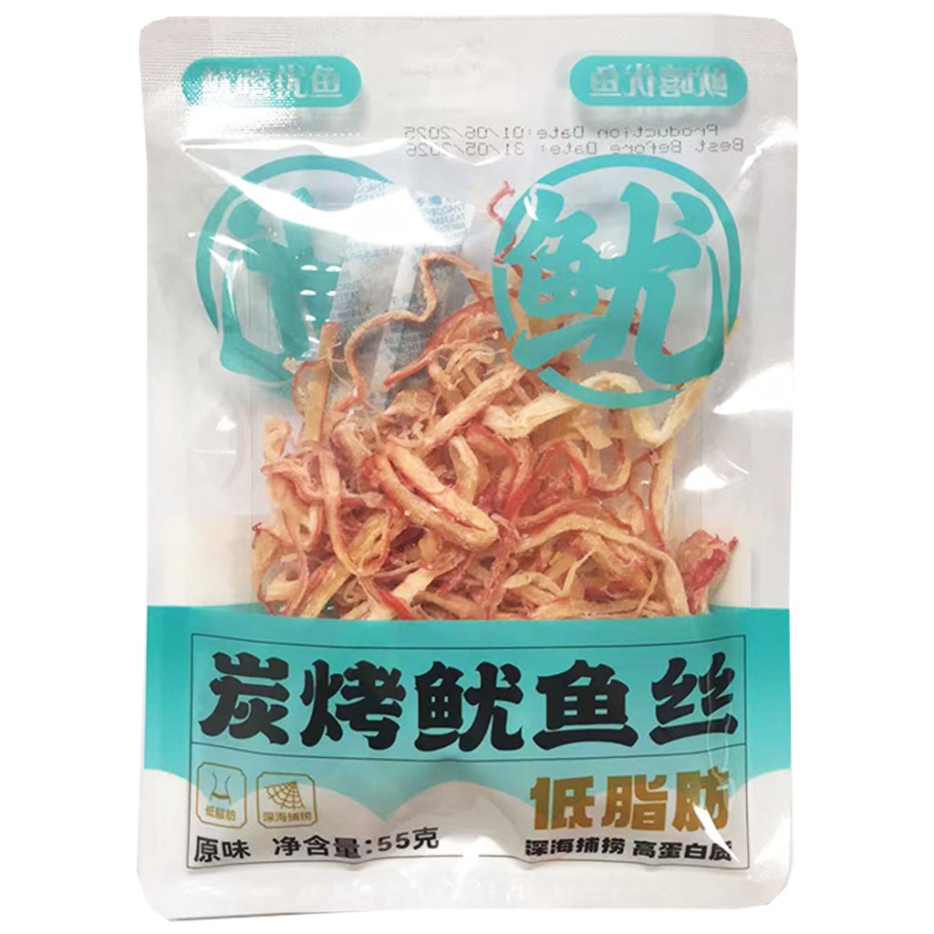 YouXi Shredded Squid Snake 55g ~ 魷嘻優魚炭烤魷魚絲 55g