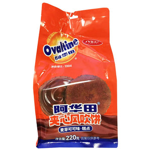 BaBaoLi Biscuit Ovaltine 220g ~ 八寶利夹心风吹饼阿华田 220g