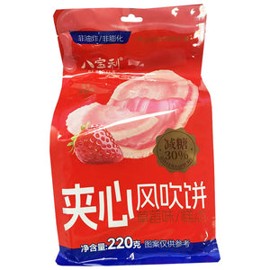 BaBaoLi Biscuit Strawberry 220g ~ 八寶利夹心风吹饼草莓味 220g