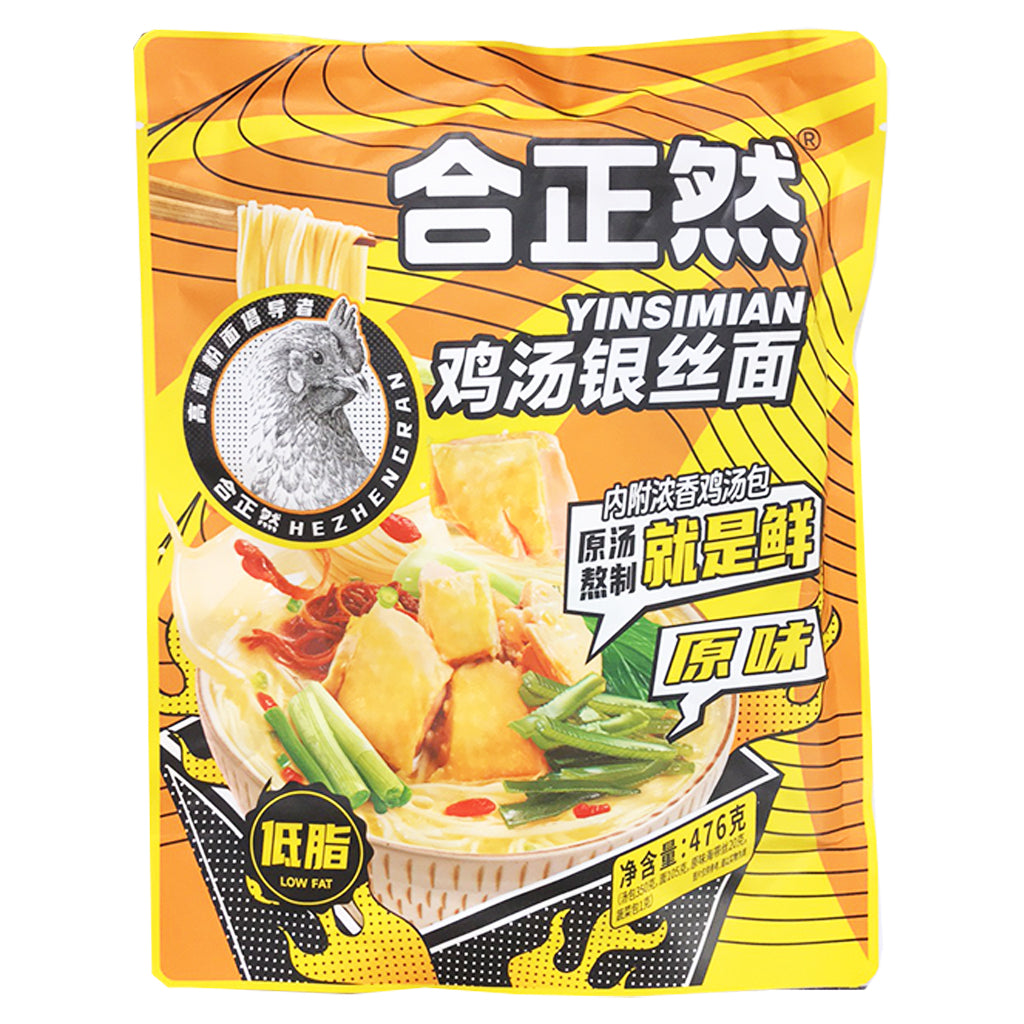 HeZhengRan Chicken Soup Noodle 476g ~ 合正然雞湯銀絲麵 476g