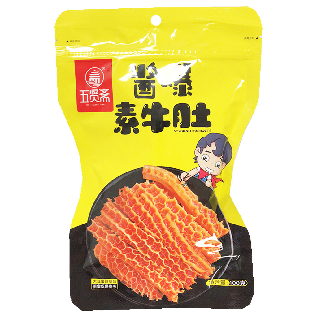 Wu Xian Za Veg Braised Tripe Soy Sauce 100g ~ 五贤斋 酱爆素牛肚 100g