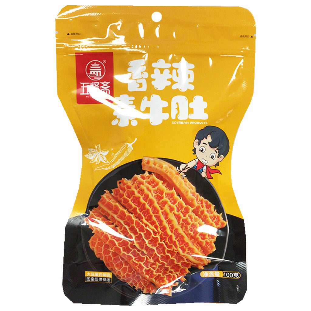 Wuxianzhai Beancurd Spicy Beef Flavor 100g ~ 五贤斋香辣素牛肚 100g