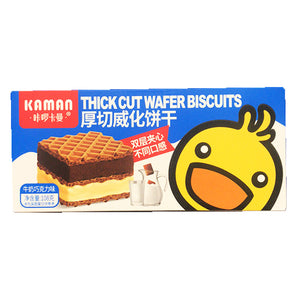 Kaman Thick Cut Wafer Biscuit Chocolate 108g ~ 咔曼卡曼厚切威化饼乾牛奶朱古力味 108g