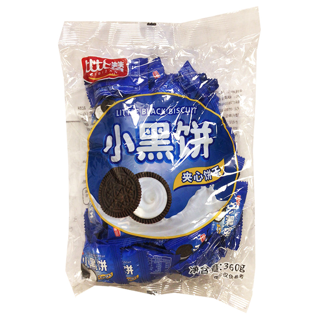 Bi Bi Zan Little Black Biscuit 360g ~ 比比赞小黑饼夹心饼干 360g