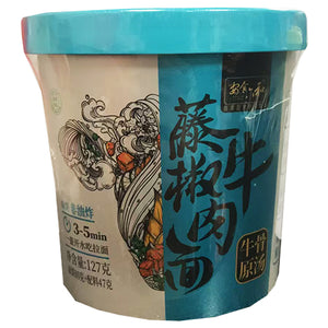 An Shi Liu He Rattan Pepper Beef Noodle 127g ~ 安食六和 藤椒牛肉面 127g