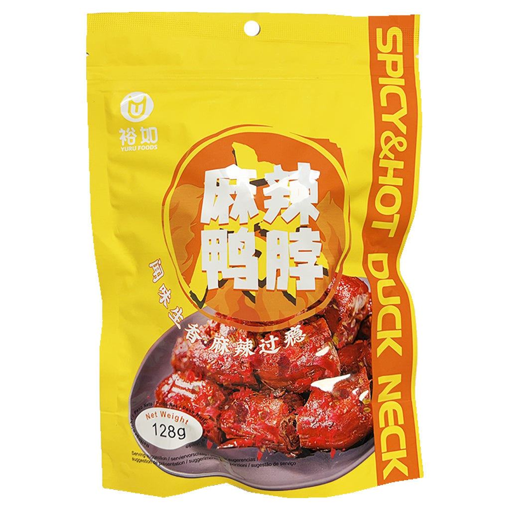 YuruFoods Spicy and Hot Duck Neck 120g ~ 裕如麻辣鸭脖 120g
