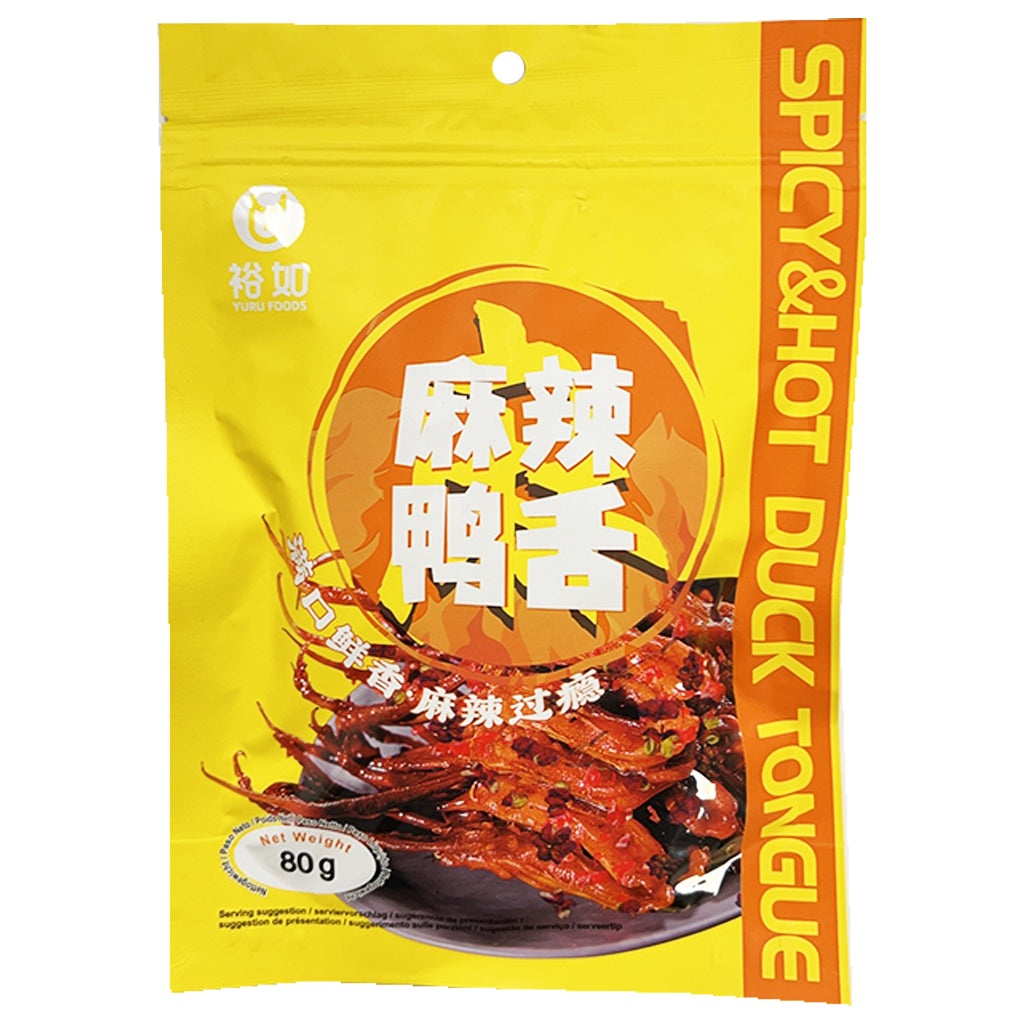 YuruFoods Spicy and Hot Duck Tongue 80g ~ 裕如麻辣鸭舌 80g