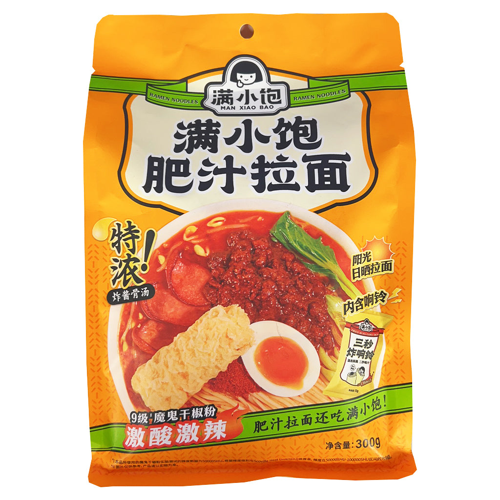 Man Xiao Bao Spicy Ramen 300g ~ 滿小饱肥汁拉面 300g
