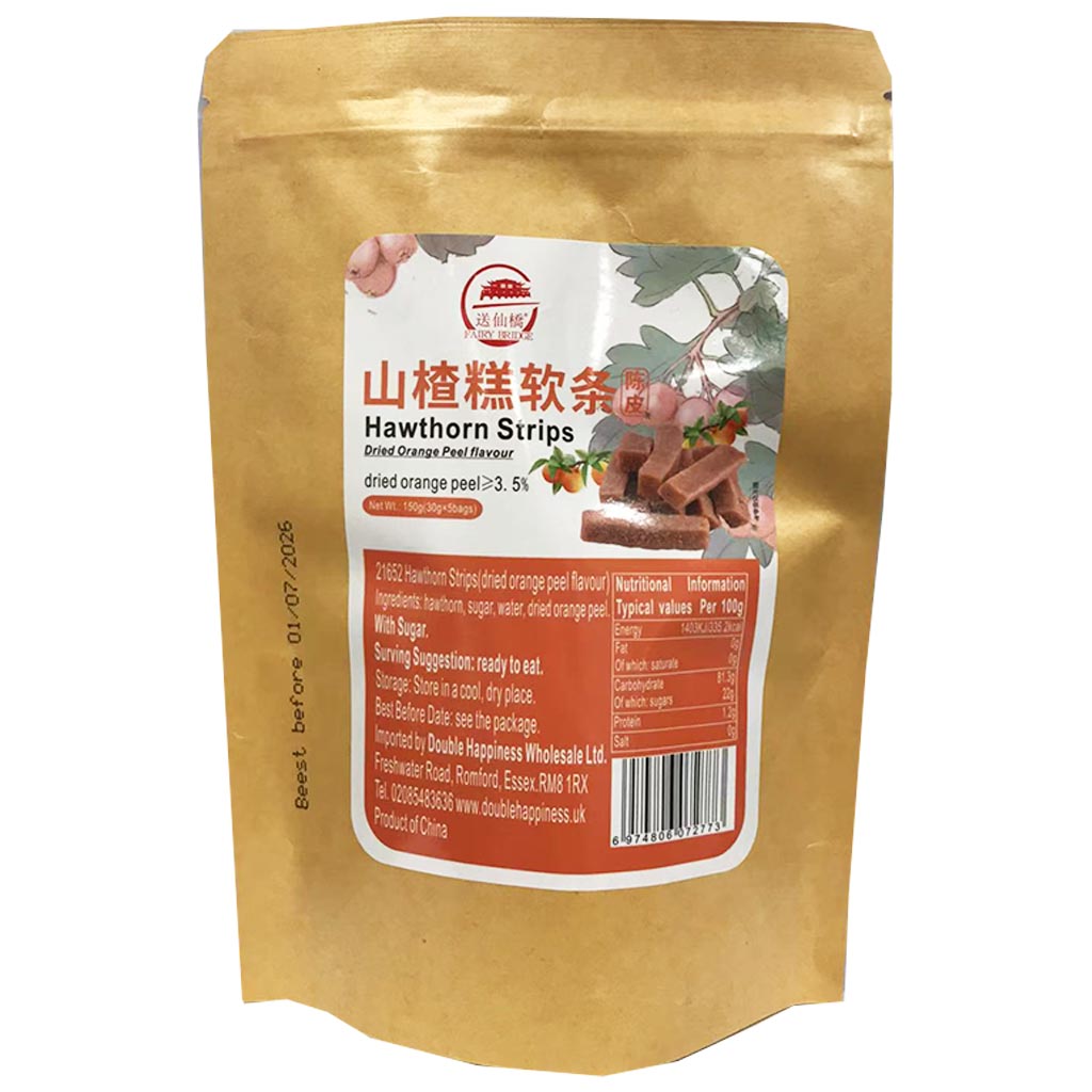 Fairy Bridge Orange Peel Hawthorn Strips 150g ~ 送仙橋陳皮山渣糕軟條 150g