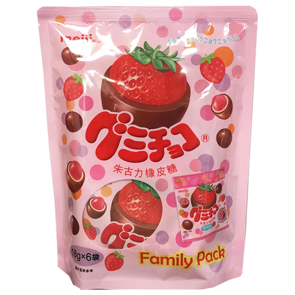 Meiji Strawberry Gummy Chocolate Family 108g ~ 明治草莓朱古力橡皮糖家庭裝 108g