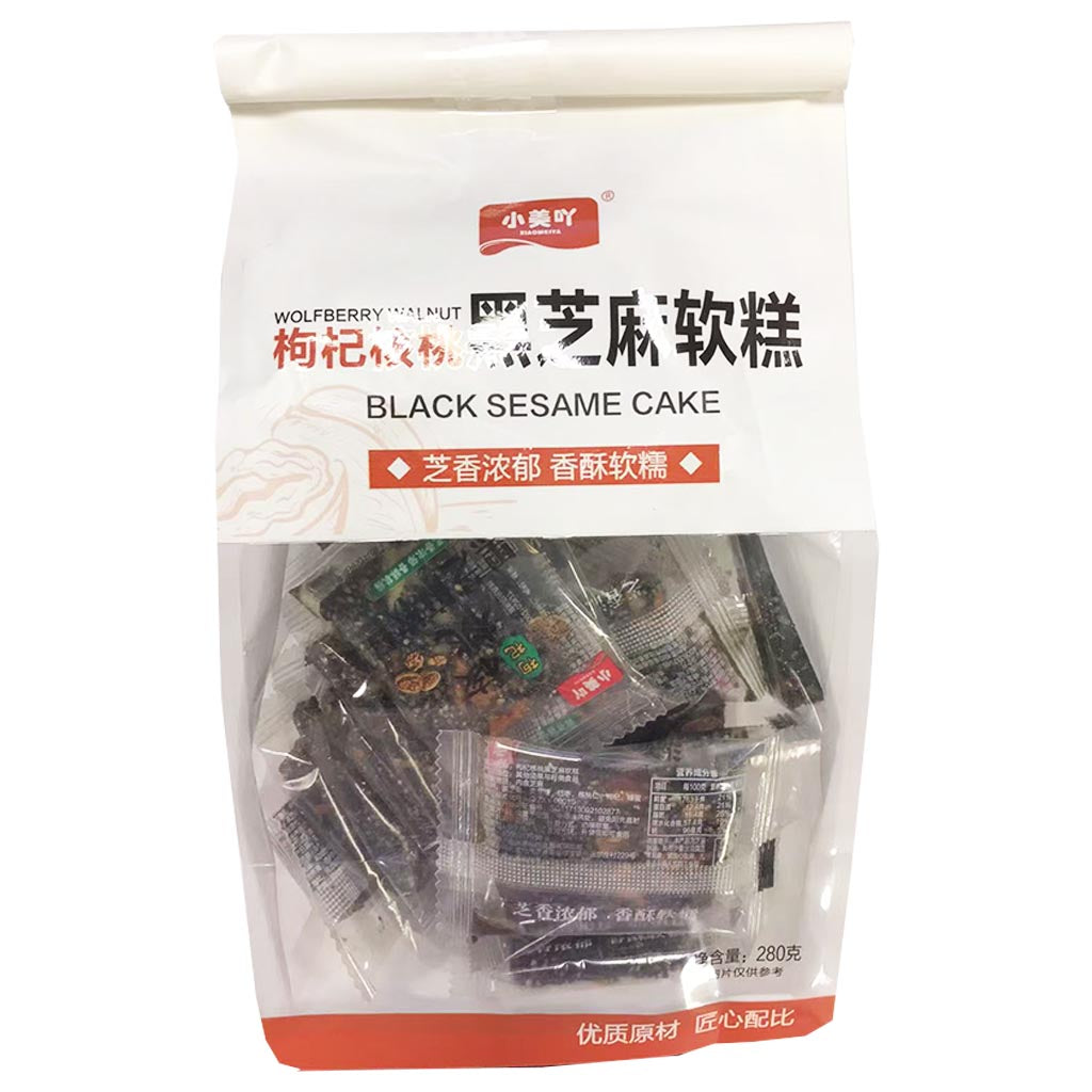 XiaoMeiYa Wolfberry Black Sesame Cake 280g ~ 小美吖红枣枸杞芝麻软糕 280g