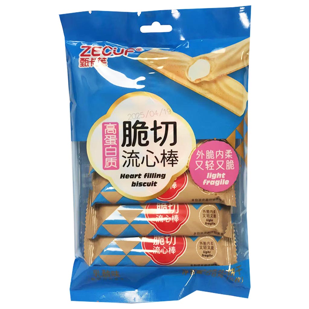 Zecuf Yogurt Filling Biscuit Stick 58g ~ 甄卡芙脆切流心棒乳酸味威化饼干 58g