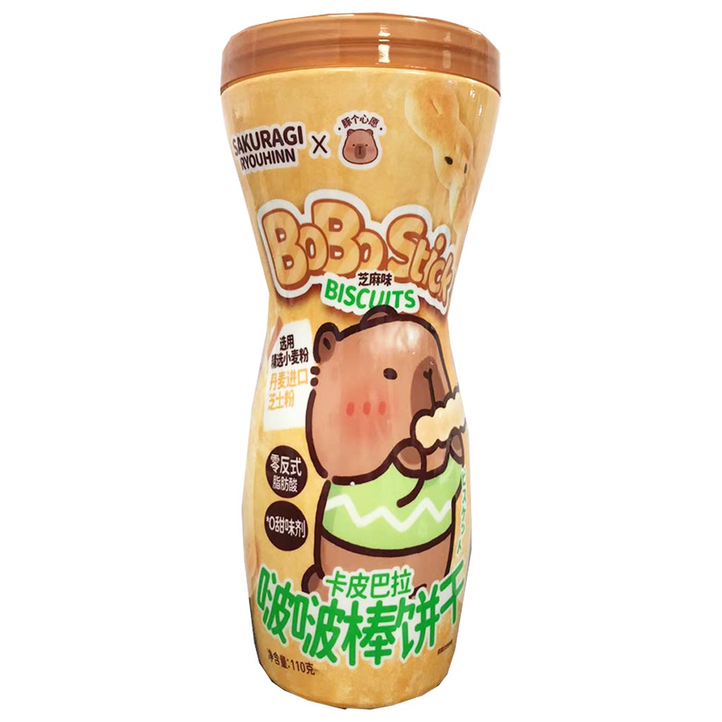 SakuragiRyouhin Bobo Stick Sesame 110g ~ 卡皮巴拉啵啵棒餅乾芝麻 110g