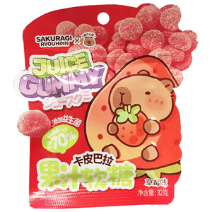 SakuragiRyouhin Gummy Strawberry 32g ~ 卡皮巴拉果汁軟糖草莓 32g