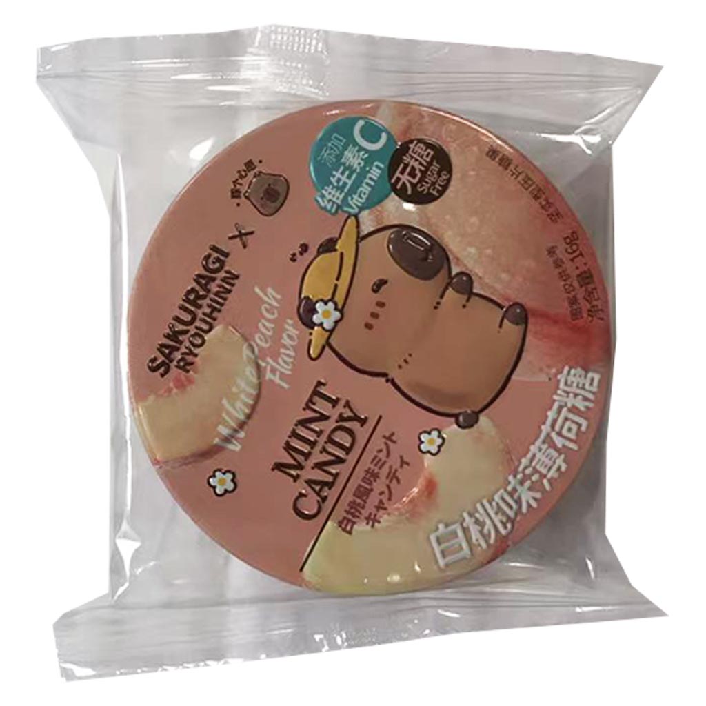 SakuragiRyouhin Mint Candy White Peach 16g ~ 卡皮巴拉薄荷糖白桃 16g