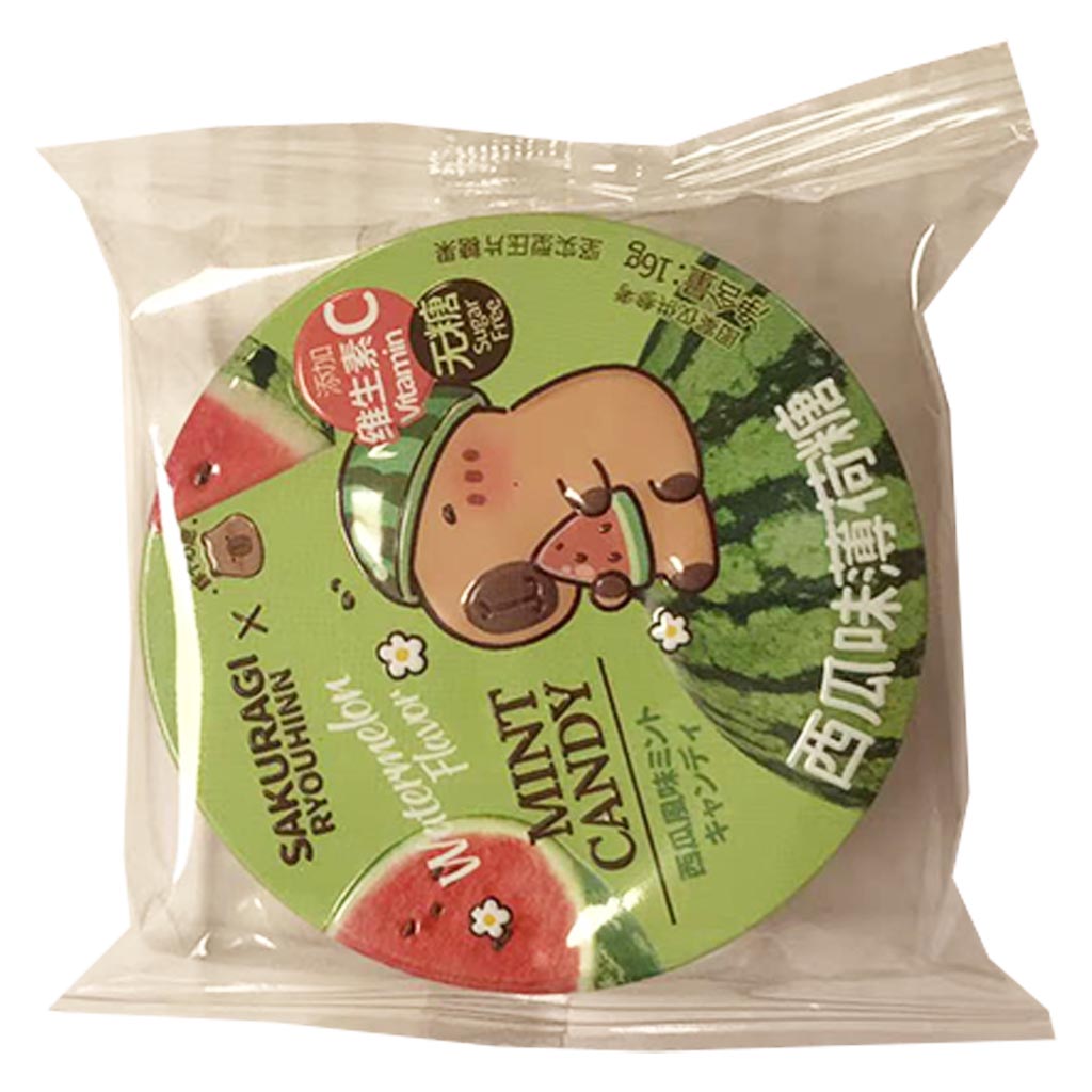 SakuragiRyouhin Mint Candy Watermelon 16g ~ 卡皮巴拉薄荷糖西瓜 16g
