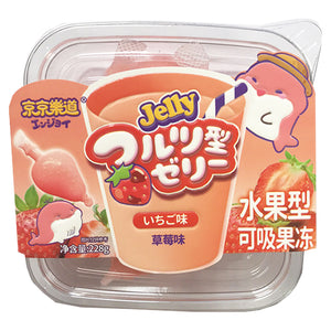 JingJingLeDao Fruit Jelly Strawberry 228g ~ 水果型可吸果冻草莓 228g