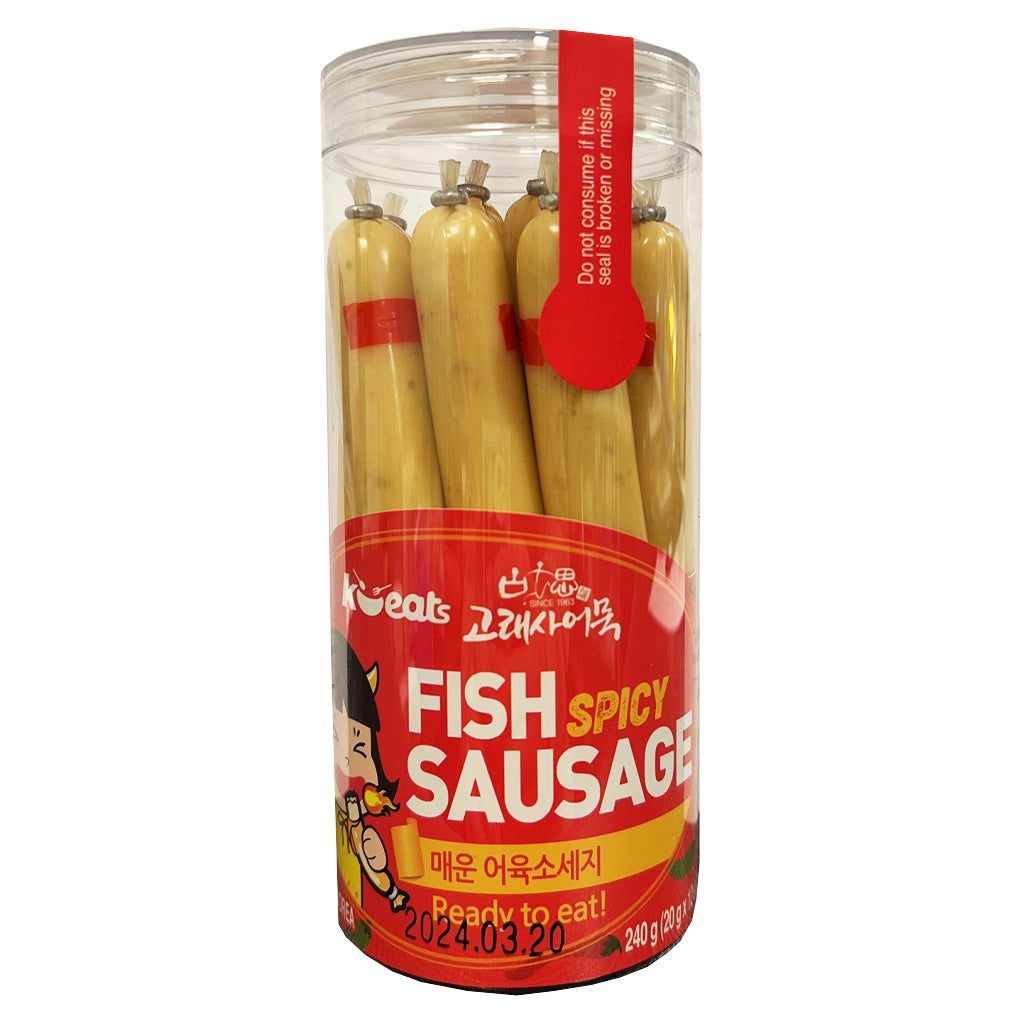Keats Goraesa Fish Sausage Spicy (Jar) 240g ~ Keats鱼肠辣 240g
