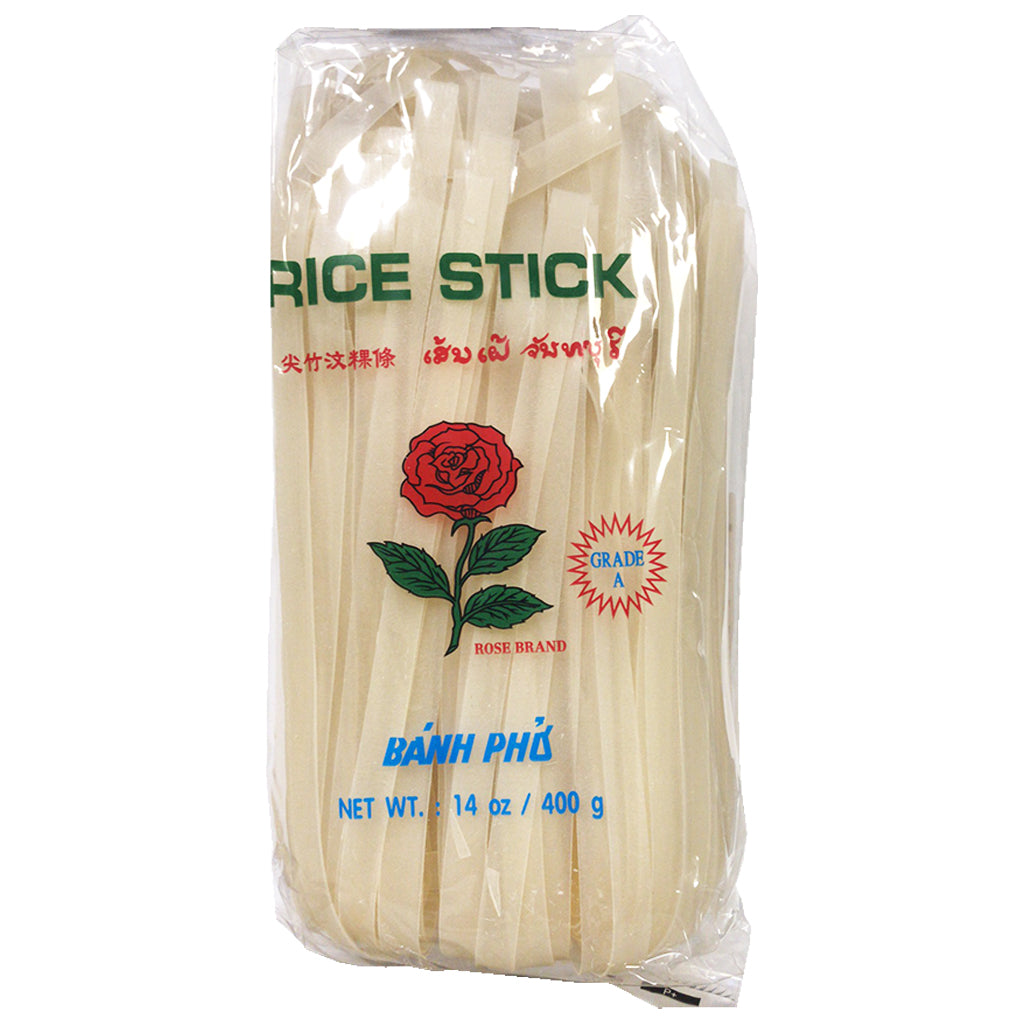 Rose Brand Rice Stick 10mm 400g ~ 玫瑰牌粗河粉 400g