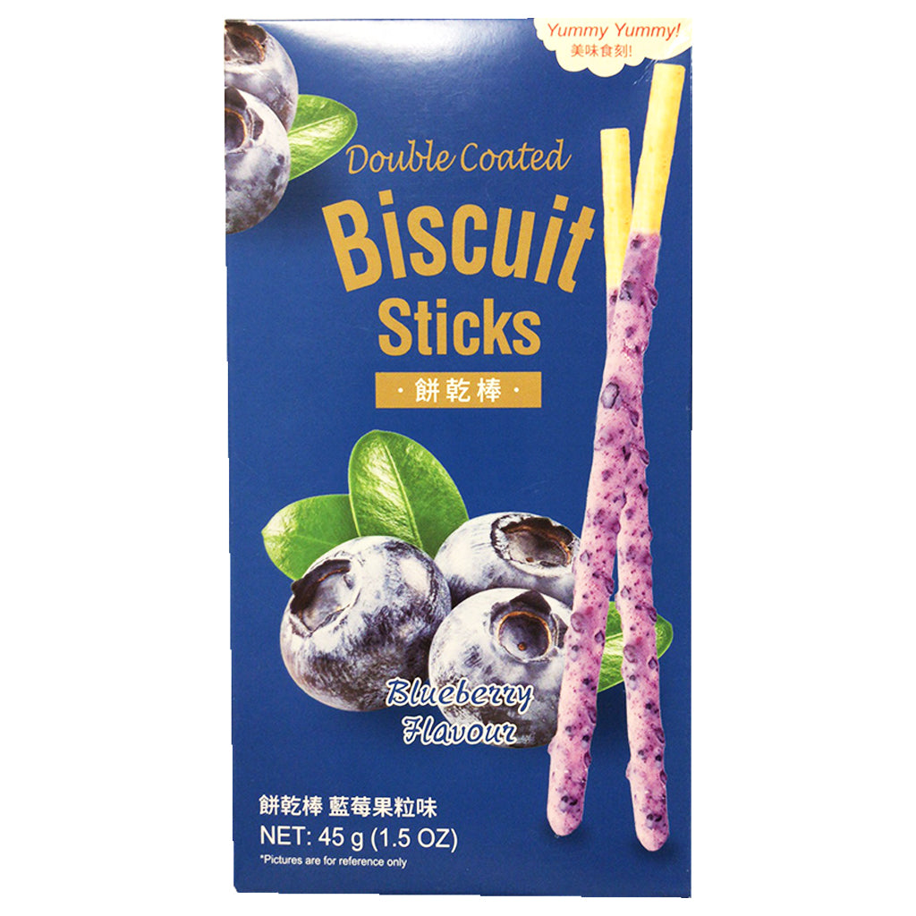 Double Coated Biscuit Stick Blueberry 45g ~ 饼乾棒藍莓味 45g