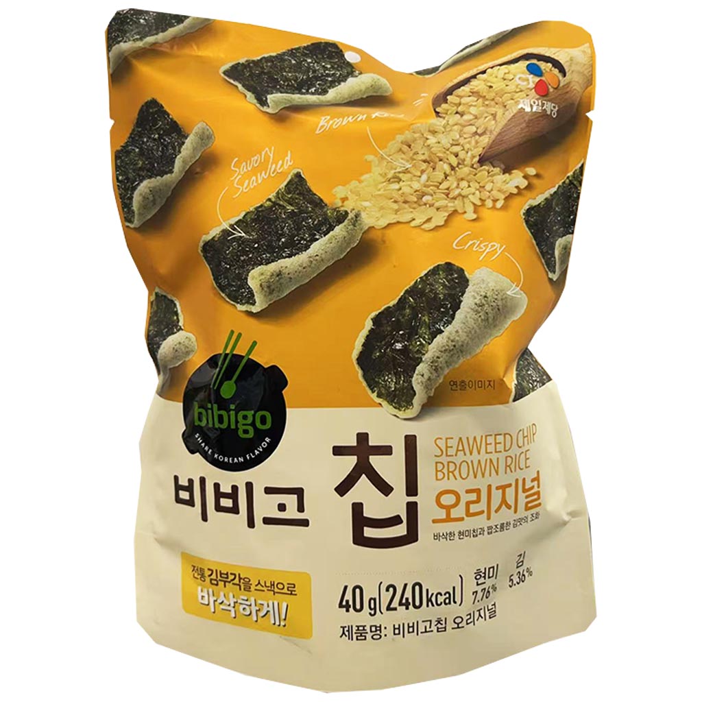 Bibigo Seaweed Brown Rice Chip 40g ~ 必品閣海苔糙米片 40g