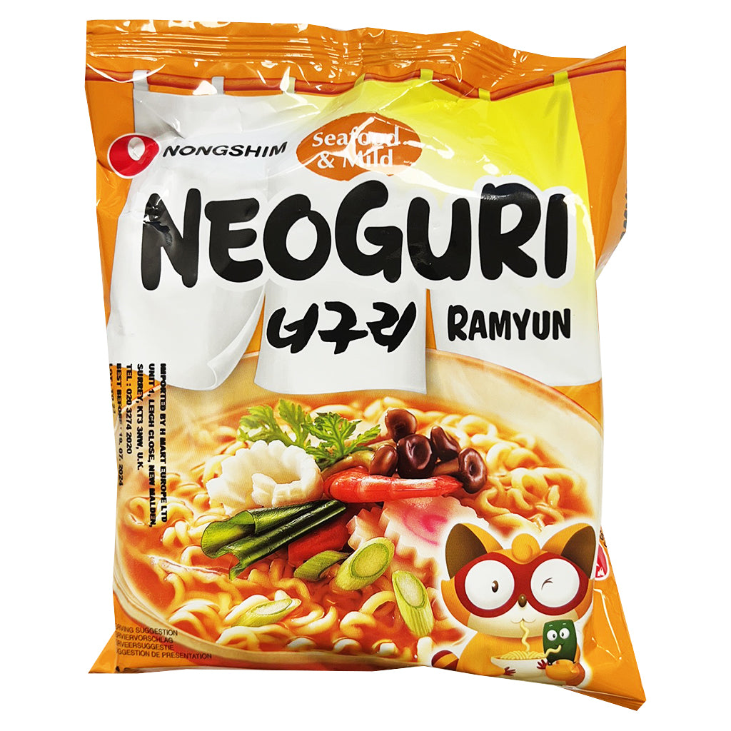 Nongshim Neoguri Seafood Mild Ramyun 1x120g ~ 农心海鲜辣味面 微辣 1x120g