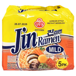 Ottogi Jin Ramyon Mild Taste 5x120g ~ 金拉面微辣 5x120g