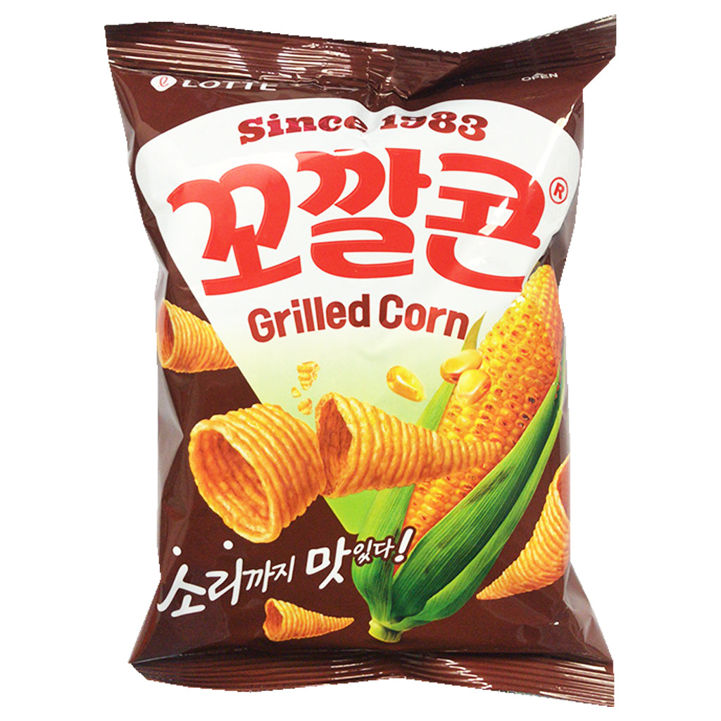 Lotte Kokal Corn Snack Grilled Corn 67g ~ Lotte 金三角 玉米饼碳烧味 67g