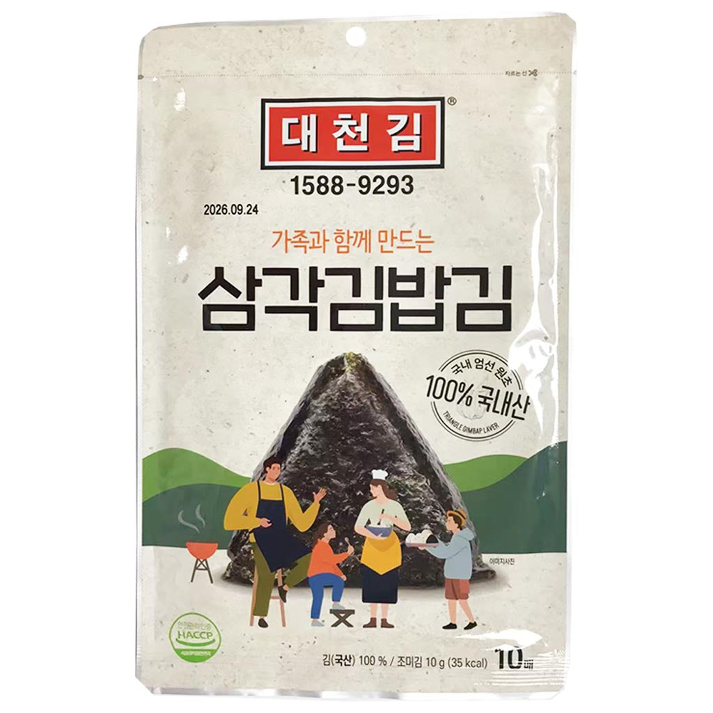 Daechun Roasted Laver Triangle Kimbab 10g ~ 大川包飯海苔 10g