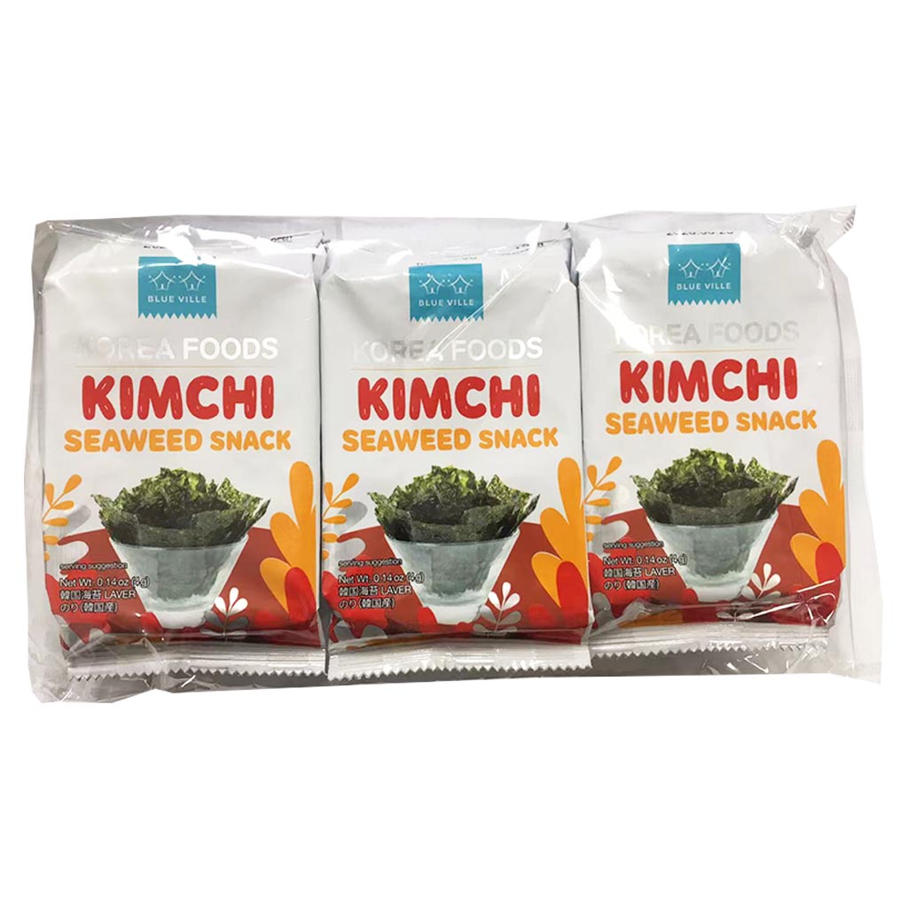 Blue Ville Kimchi Seaweed Snack 12g ~ 韓竹紫菜零食泡菜 12g