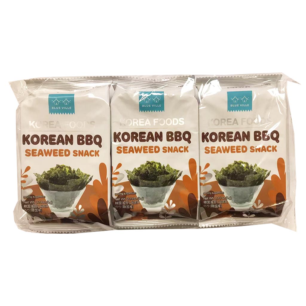 Blue Ville BBQ Seaweed Snack 12g ~ 韓竹紫菜零食燒烤 12g
