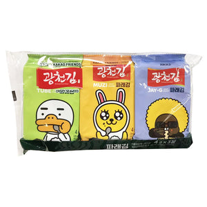 Kwangcheon Dosirak Green Seaweed 4gx3ea 12g ~ Kwangcheon綠紫菜零食3连包 12g