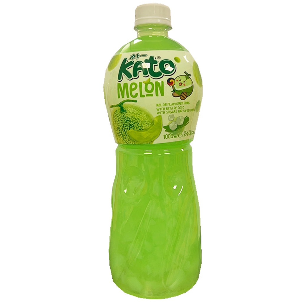 Kato Nata De Coco Melon Juice 1L ~ Kato椰果蜜瓜味饮品 1L