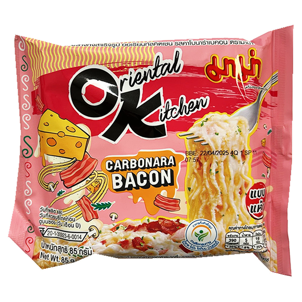 Mama Oriental Kitchen Carbonara Bacon 85g ~ 妈妈东方厨房培根芝士蛋麵 85g