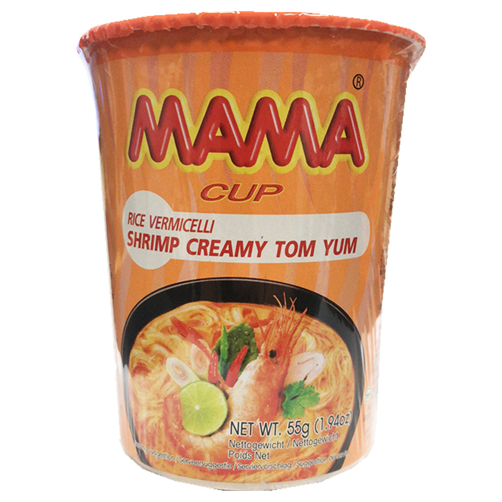 Mama Creamy Shrimp TomYum Rice Vermicelli 55g ~ MAMA杯装東蔭粉丝 55g