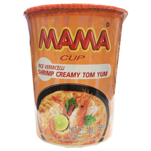 Mama Creamy Shrimp TomYum Rice Vermicelli 55g ~ MAMA杯装東蔭粉丝 55g