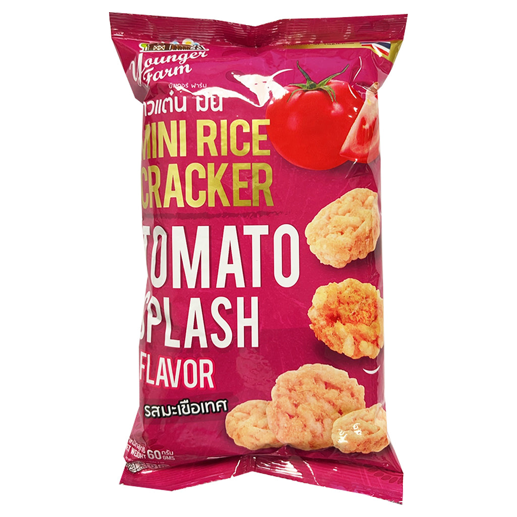 Younger Farm Mini Cracker Tomato Splash 60g ~ 年轻农场 迷你米饼 番茄味 60g