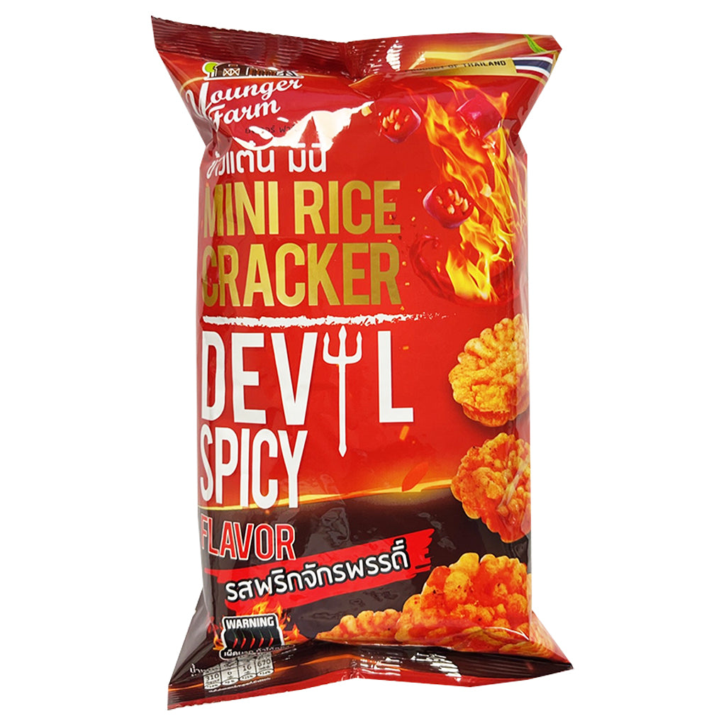 Younger Farm Mini Cracker Devil Spicy 60g ~ 年轻农场 迷你米饼 变态辣味 60g