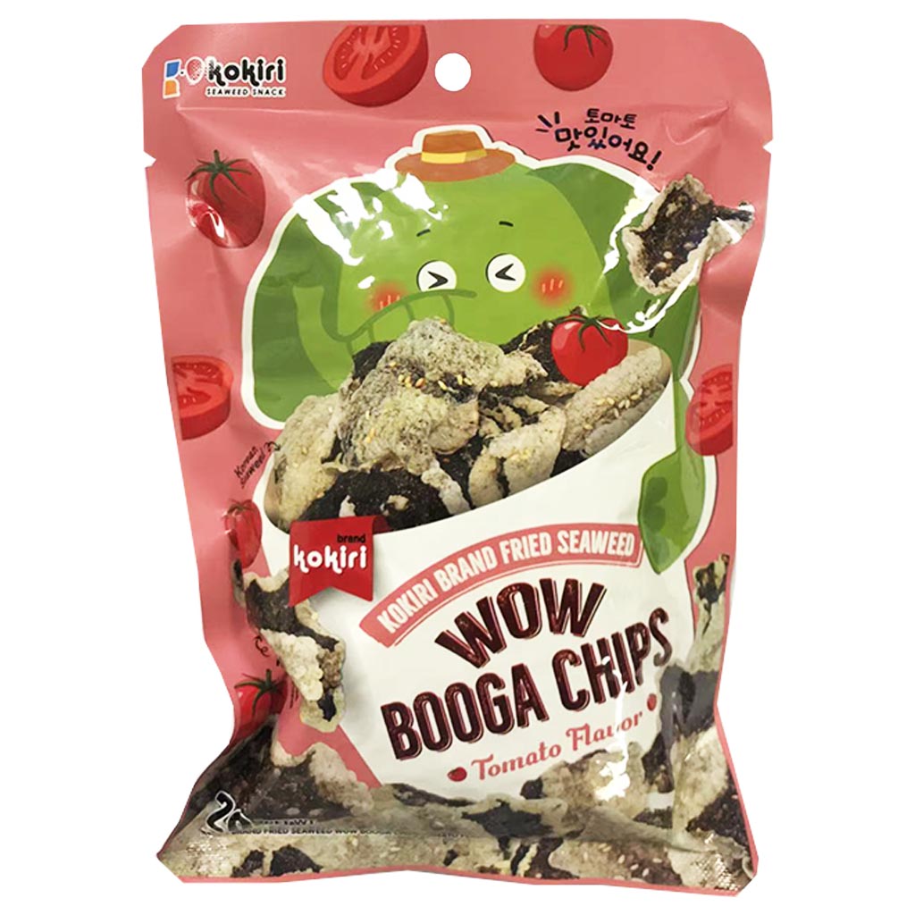 Kokiri Wow Booga Chips Tomato 20g ~ 哇象海苔脆片番茄味 20g