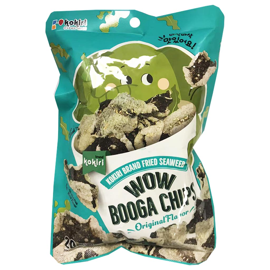 Kokiri Wow Booga Chips Original 20g ~ 哇象海苔脆片原味 20g