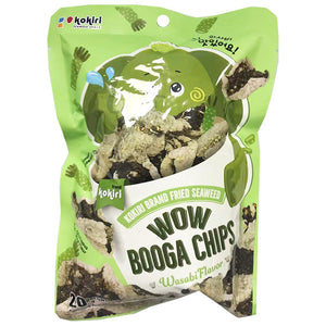 Kokiri Wow Booga Chips Wasabi 20g ~ 哇象海苔脆片芥末味 20g