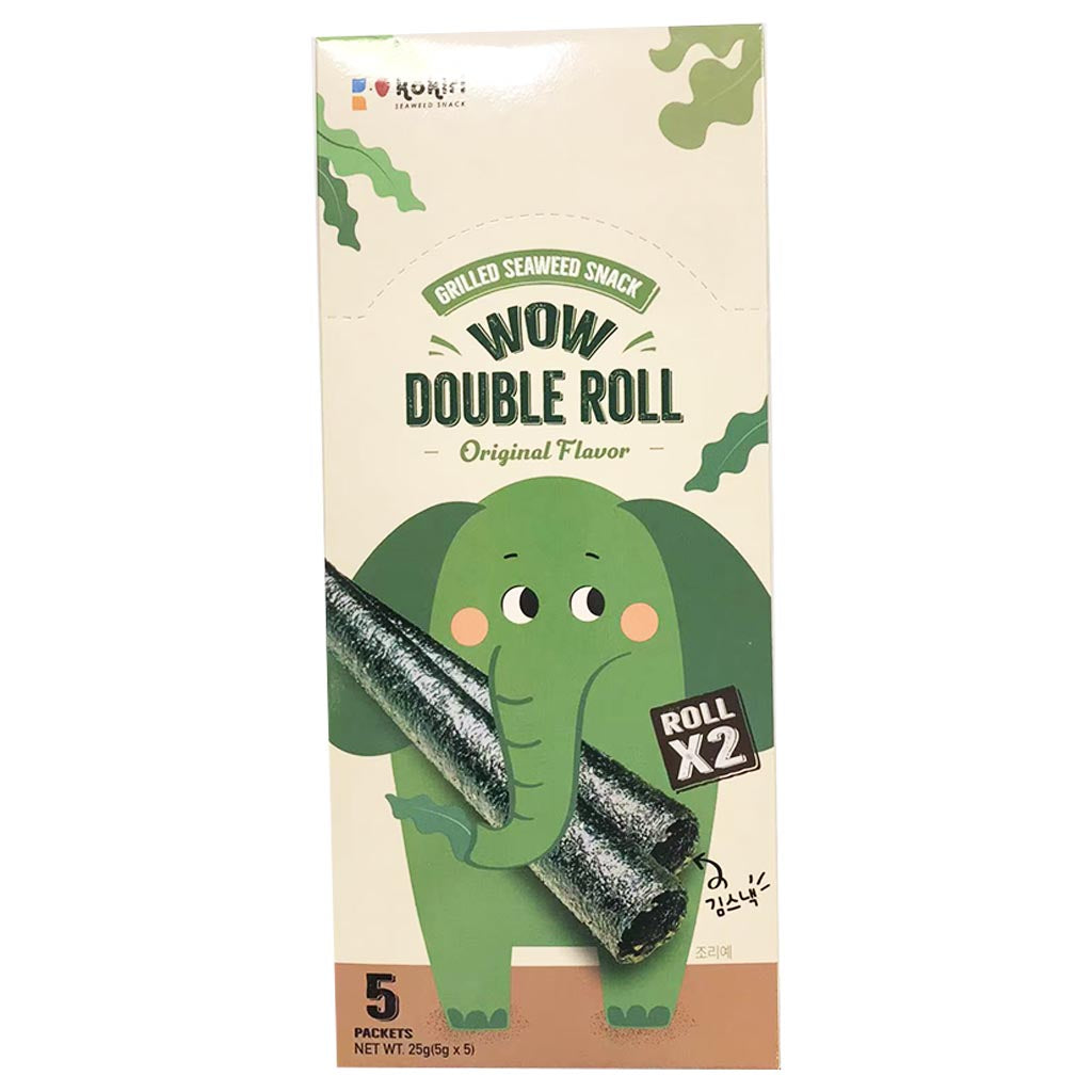 Kokiri Wow Double Roll Original 25g ~ 哇象海苔卷原味 25g